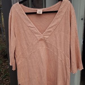 Earth Creations Peach Organic Cotton Hemp Blouse